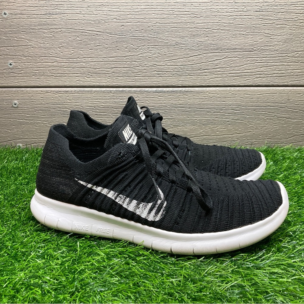 Nike Free RN Flyknit Women’s Athletic Running Shoes Black Size 7.5 - NO INSOLES